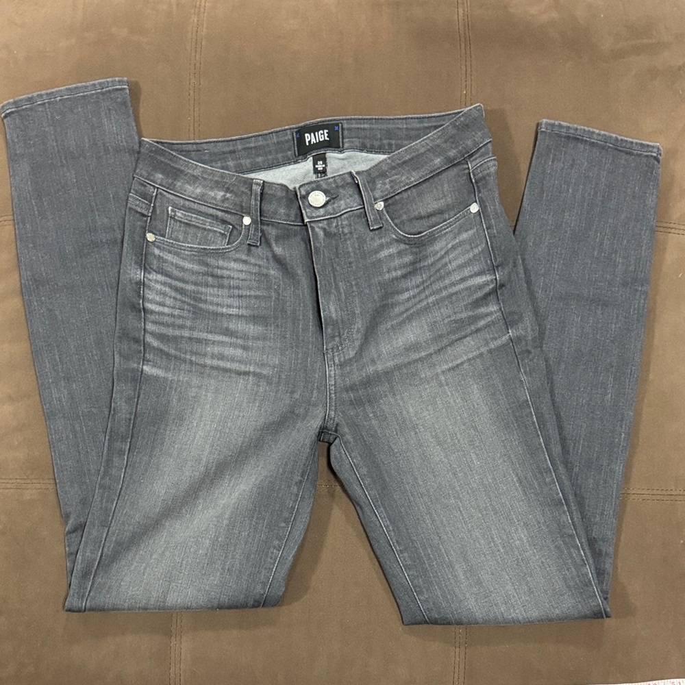 PAIGE HOXTON Ultra Skinny Charcoal Denim Pants 28